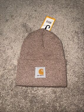 Carhartt Heathered Pink-Tan Ribbed Cuff Beanie